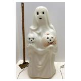 Ghost with skull and pumpkin blow mold