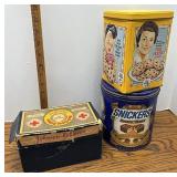 Vintage tins & Red Cross Boxwith cotton still