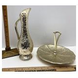 Gold pottery ewer and serving tray