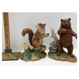 Andrea by Sadek Brown bear and squirrel porcelain