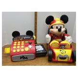 Mickey Mouse cash register and roadster racer