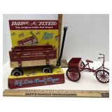 Little red wagon and bicycle