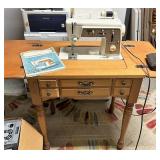 Singer touch and sew machine built in Desk