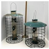 2 bird feeders