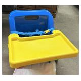 Portable booster seat with chair/floor protector