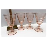 Lot of four pink Sundae glasses