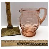 Pink glass pitcher