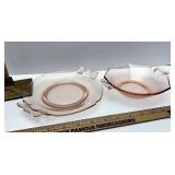 Pink glass lot