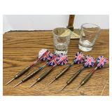 Shot glasses and British darts