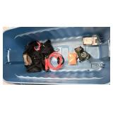 Assorted camping items with tote