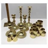 Baldwin brass candlesticks napkin rings and