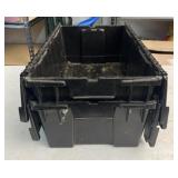 Small black totes with hinged lids