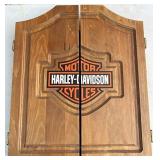 Harley Davidson dart board cabinet