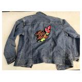 Ladies medium jean jacket with Harley patch