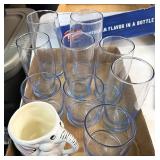 Blue glassware with elephant mug