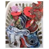 Laundry basket full of ribbon