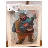 278/500 Blue fish lithograph by Dixie Rogerson
