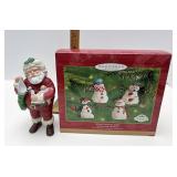 Hallmark Santa and snowman ornaments