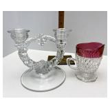 Candle holder and creamer