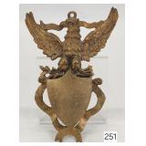 Cast Brass Eagle & Shield Wall Match Safe - 7.5'
