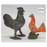 Cast Pot Metal Rooster Penniy Bank - 5'