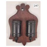 Victorian Wooden Double Match Safe - 7'