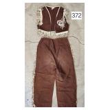 Childs Cowboy Outfit - Leather Fringe Vest & Pants