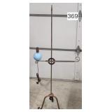 'Electra' Blue Milk Glass Lightning Globe Lamp