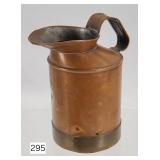 Early Copper Cream Can w/ Brass Band - 4.75'