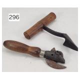 Primitive Cast Cow Head Can Operner & Bung Auger