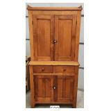 Early Cherry One-Piece Step-Back Country Cupboard