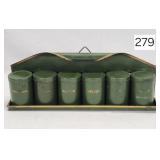 Tin Wall Spice Container Rack - 11'
