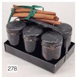 Early Tin Stenciled 6-Bin Spice Rack - 5.5'