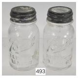 Pair of Small Ball Perfect Mason Jars w/ Tin Lids