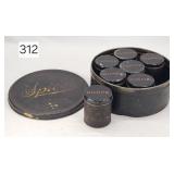 Early Tin Stenciled Spice Set - 7 Cannisters