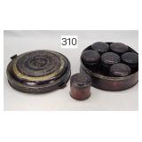 Early Tin Stenciled Spice Set - 7 Cannisters