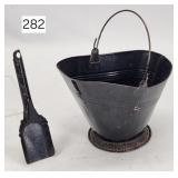 Small Tin Coal Hod & Shovel - 5'
