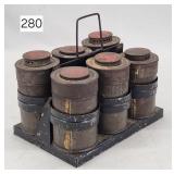 Early Tin 6-Container Spice Rack
