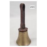 Early Brass Brass Bell w/ Leather Handle - 8'
