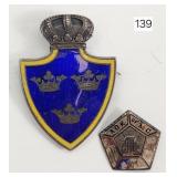 Early Swedish Coat of Arms Sterling & Enamel Pin