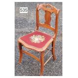Walnut Carved Back Side Chair