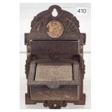 Victorian Cast Wall Match Safe - 7.25'