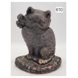 Kitty & Bow Cast Iron Door Stop - 7.5'