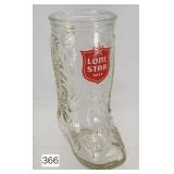 Lone Star Beer Embossed Boot Glass