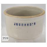 Johnson's Adv. 5 lbs. Stoneware Butter Crock