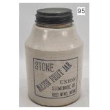 Union Stoneware Stone Mason Fruit Jar w/ Zinc Lid