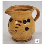 Early Yellow Ware 4' Decorated Pitcher