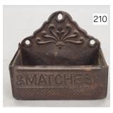 Tin Embossed 'Matches' Wall Match Box - 3.25'