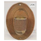 Brass/Copper Embossed Wall Match Safe - 4.5'