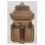 Cast Brass Triple Wall Match Safe - 5.5'